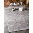 thumbnail image 1 of Unique Loom 3146483 8 x 11 ft. Geometric Trellis Frieze Rectangular Rug, Light Gray, 1 of 5
