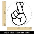 thumbnail image 2 of Fingers Crossed Promise Hand Gesture Self-Inking Rubber Stamp Ink Stamper - Lime Green Ink - Mini 1/2 Inch, 2 of 7