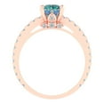 thumbnail image 4 of Clara Pucci 14K Rose Gold 1.47ct BlueMoissanite Solitaire with Accents Ring, 4 of 8