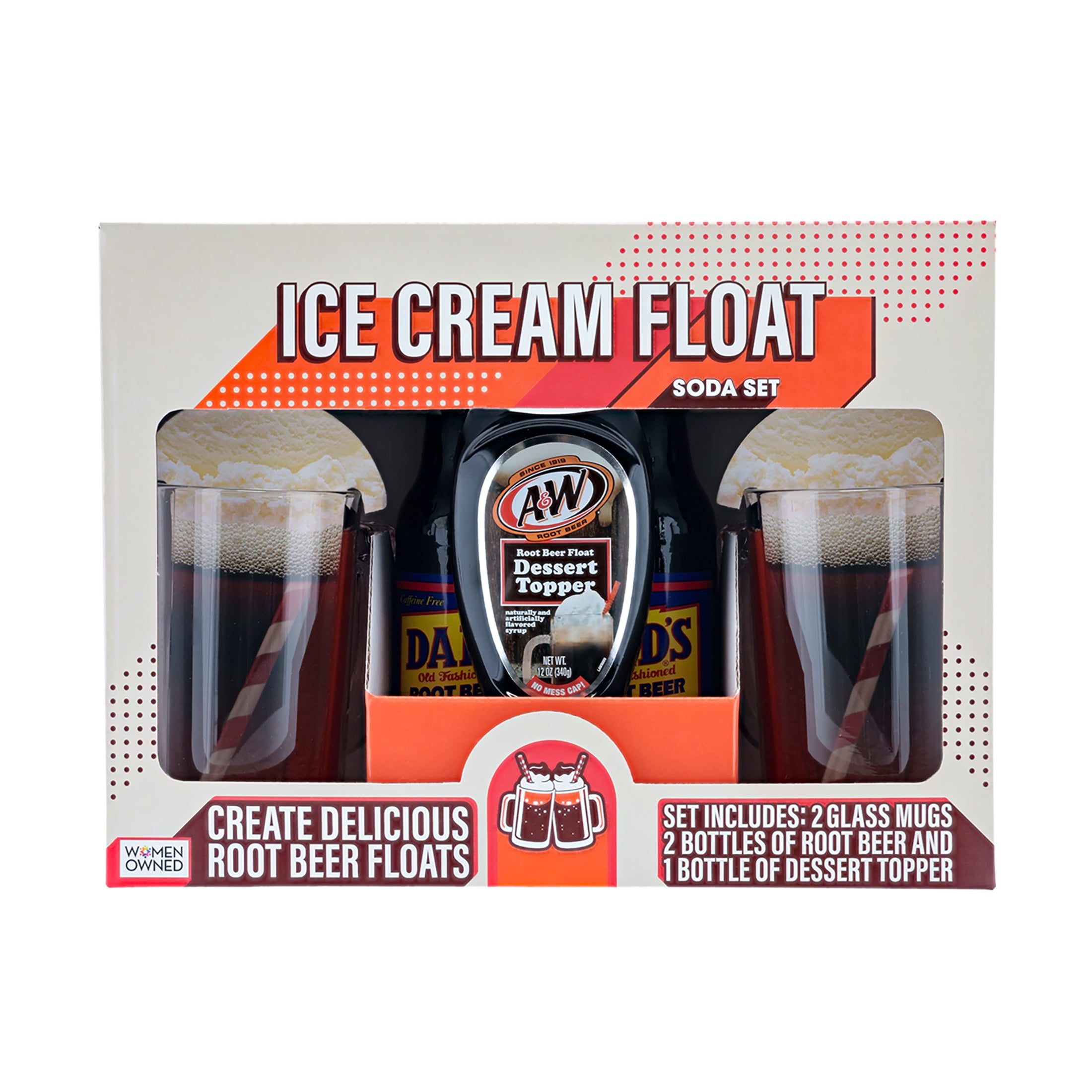 Holiday Ice Cream Float Soda 2 Mug Gift Set, 36 oz., 1 Count per Pack