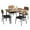 Brown, variant on Dining Table Set for 4, Modern Dining Table Set with Metal Frame, Built-in Storage Rack, Dining Table and 4 Padded Chairs, Kitchen Table and Chairs Set, for Kitchen Room and Small Spaces