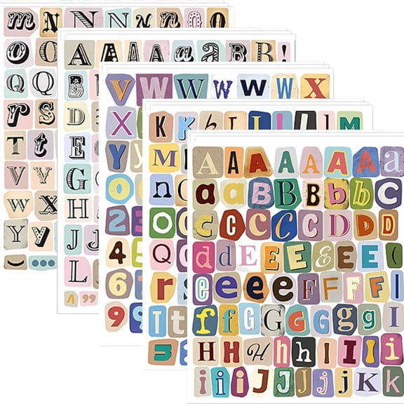 CCOCC Vintage Scrapbook Stickers,25 Sheets Letters Stickers,1900  Self Adhesive Small Vinyl Letter Stickers for Scrapbooking Supplies Junk Journal Journaling Laptop Water Bottle