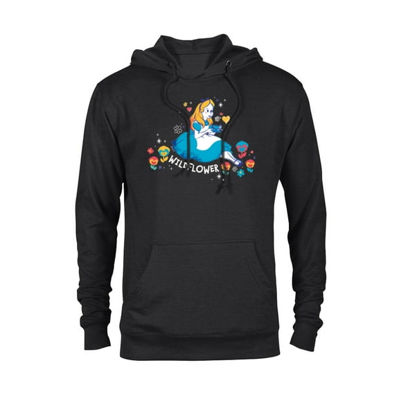 Disney Alice in Wonderland Wildflower Valentine’s Day - Pullover Hoodie for Adults - Customized-Black