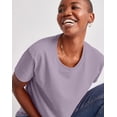 thumbnail image 5 of Hanes Essentials Women’s Cotton T-Shirt, Oversized Fit Muted Iris XL, 5 of 5