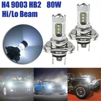 2Pcs H4 LED Headlight 9003 HB2 Car Fog Light Bulbs 80W High/Low Auto Driving Running Lamps White Led 1800LM 12V Led 8000K