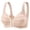 Beige, variant on Womens Seamless Racerback Bra Striped Front Closure Wireless Soft Support Non Bulging Daily Underwear