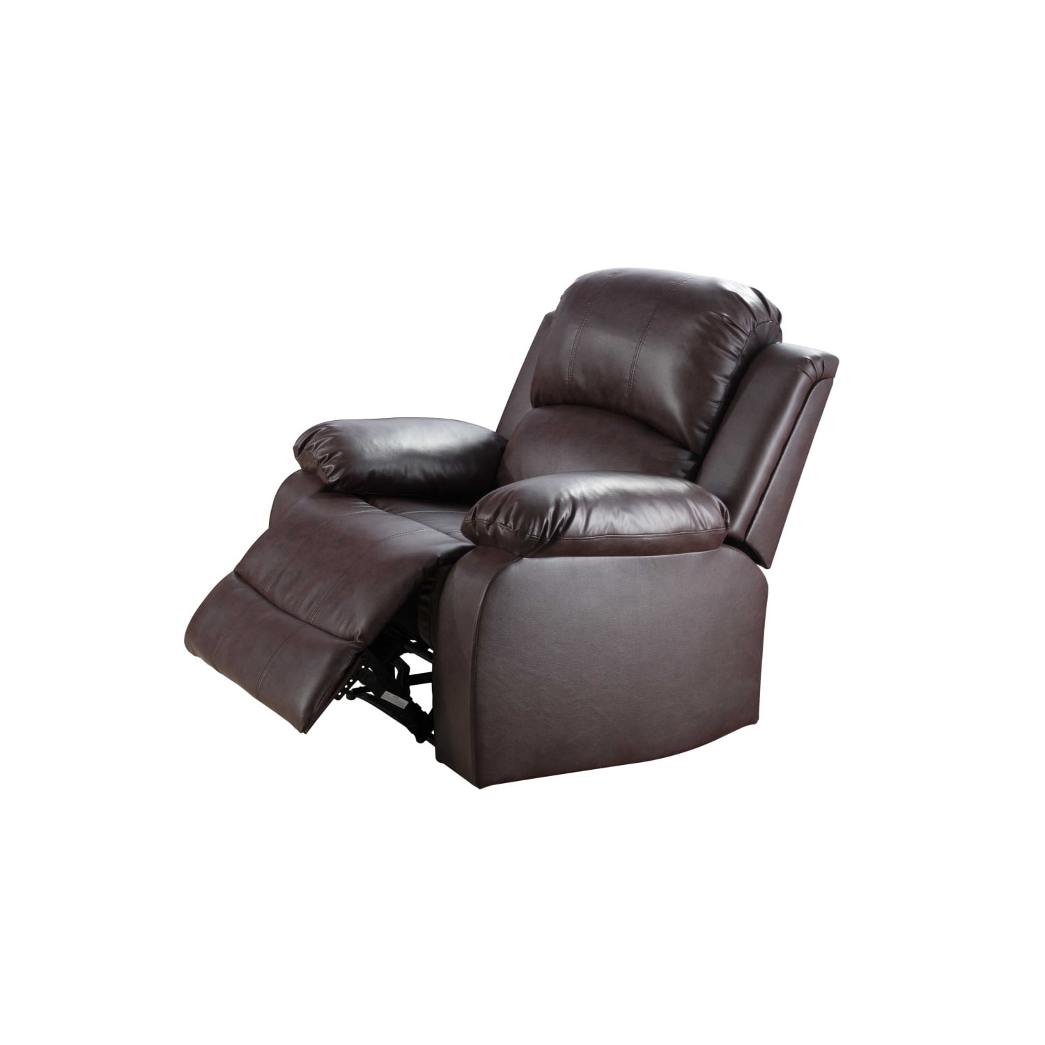 Hommoo Recycled Leather Manual Single Rocker Recliner Sofa, Heavy Duty Reclining Chair for Home with Overstuffed Arm and Back, Brown