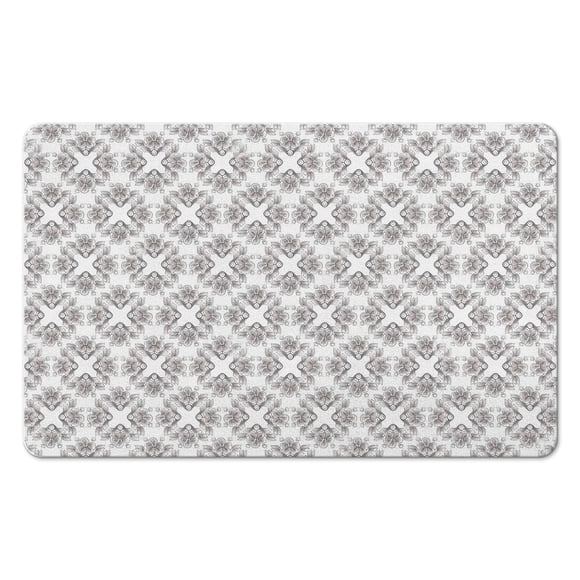 Tapis de Couloir Vintage Gris : Antidérapant, Doux, Lavable en Machine, Idéal pour la Décoration de Salle de Bain et Style Ferme Orientale, 20x32 Pouces