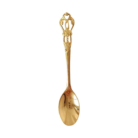 OAVQHLG3B Vintage Stainless Steel Spoon, European Floral Carved Ice Cream Spoon, Fruit Fork & Coffee Stirring, Steel, Elegant Retro Cutlery