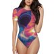 thumbnail image 1 of Fotbe Hawaiian Island Beach Shark Body de Mujer con Cuello Redondo y Mangas Cortas, Sin Mangas Ajustado, Suave, Cómodo y Básico-Small, 1 of 7