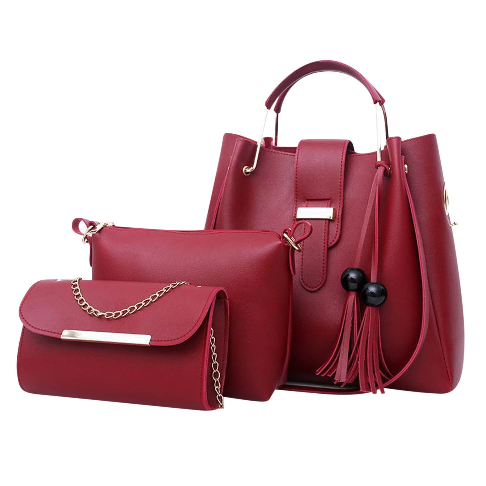 Clearance Womens Purse And Handbag 3 Pcs Bag Set Tassel Tote Clutch Satchel Top Handle Shoulder Bag Lighting Deal Today Deal 62 Walmart