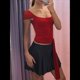 thumbnail image 4 of Camisetas de Corta con Cuello Cuadrado para Mujer, Sin Espalda, Ajustadas, Y2K Rojo M, 4 of 7