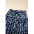 thumbnail image 5 of Chic Gray Wild Leopard Print Wide Leg Pants – Flared Drawstring Design for Casual Comfort, XL, 5 of 10