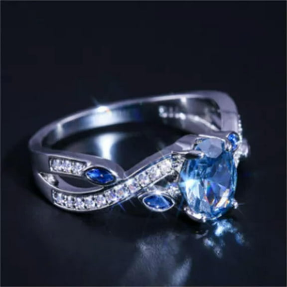 EOEMY 925 Silver Anniversary Rings For Women Elegant Cubic Zirconia Jewelry Size 6-10-#4-10