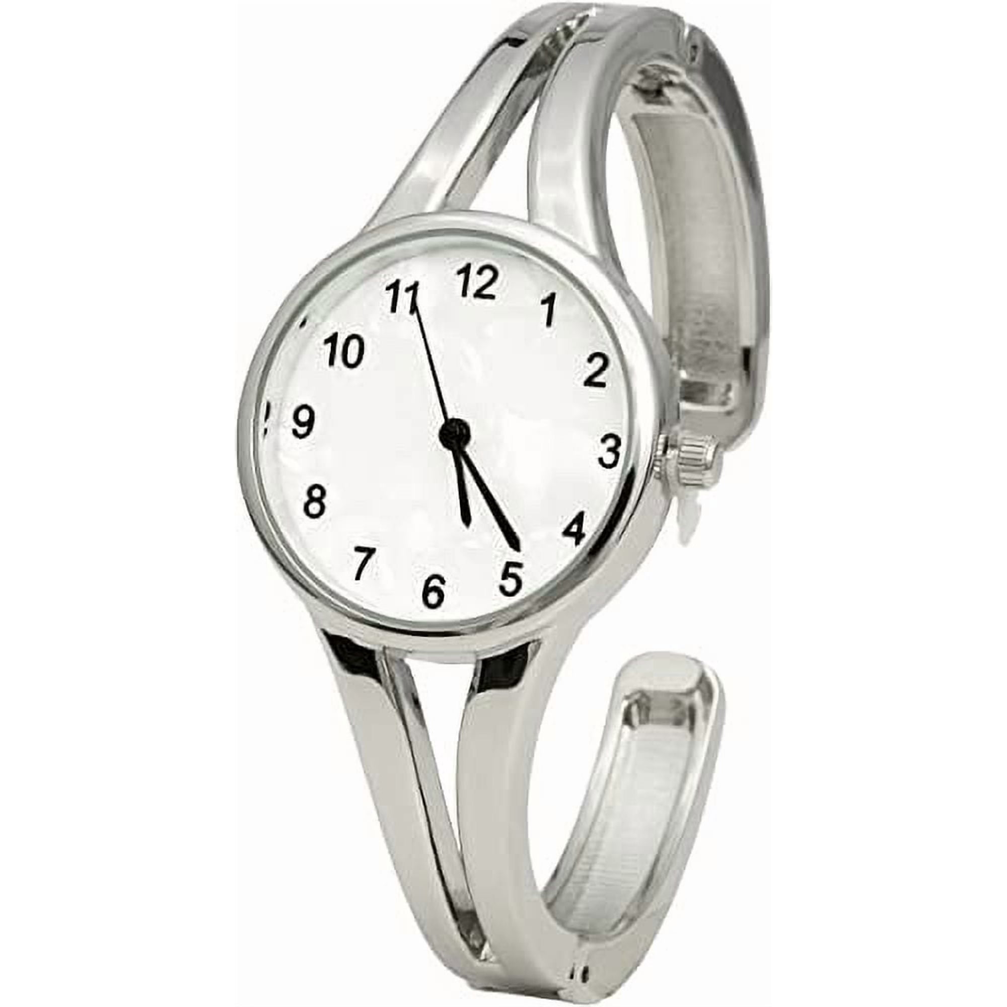 Blekon Collections Analog Womens 28mm Case Size Glossy Semi-Cuff Bangle Watch
