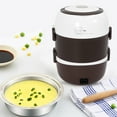 thumbnail image 5 of Portable 2L 3 Layers Electric Lunch Box Steamer Pot Rice Cooker Food Warmer, 5 of 18