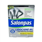 Salonpas Lidocaine Pain Relieving Maximim Strength Gel-Patch, 6 Ea