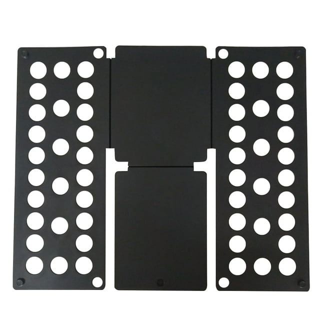 Tabla de plástico para doblar ropa, doblar camisas para niños, herramienta de almacenamiento para el hogar (negra)