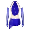 thumbnail image 2 of Aiihoo Robe de Danse Latine à Franges pour Femmes Jazz Tango Rumba Justaucorps de Gymnastique avec Gants Bleu Royal S, 2 of 7