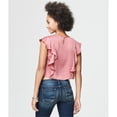 thumbnail image 2 of Aeropostale Blusa corta con volantes para mujer, rosa, mediana, 2 of 2