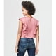 thumbnail image 2 of Aeropostale Blusa corta con volantes para mujer, rosa, mediana, 2 of 2