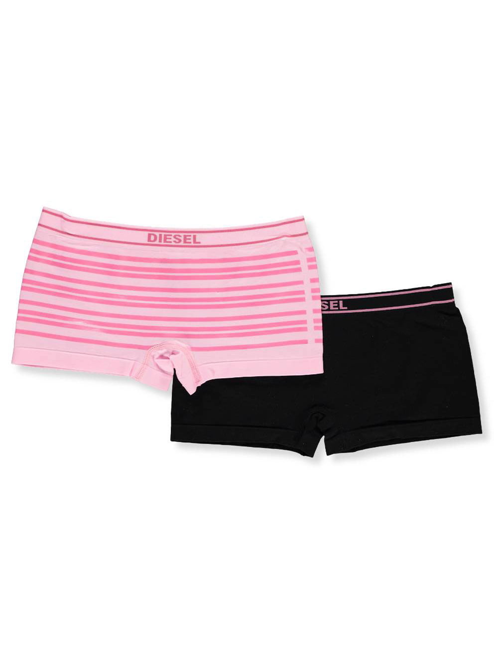Diesel Girls' 2-Pack Boy Shorts Panties - black/pink, 6 - 7 (Little Girls)  