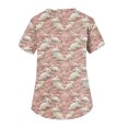thumbnail image 4 of OIOLOYJM Easter Scrubs Tops for Women Funny Medical Bunny Print Tops Short Sleeve V Neck Shirt Loose Fit Plus Size T Shirts with 2 Pockets Army Green XL, 4 of 5