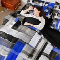 thumbnail image 5 of Manfei Abstract Geometric Full Size Bedding Sets, Watercolor Artwork Full Size Bed in a Bag, Blue, Black and White, Black Reversible 7 Pieces, 5 of 6