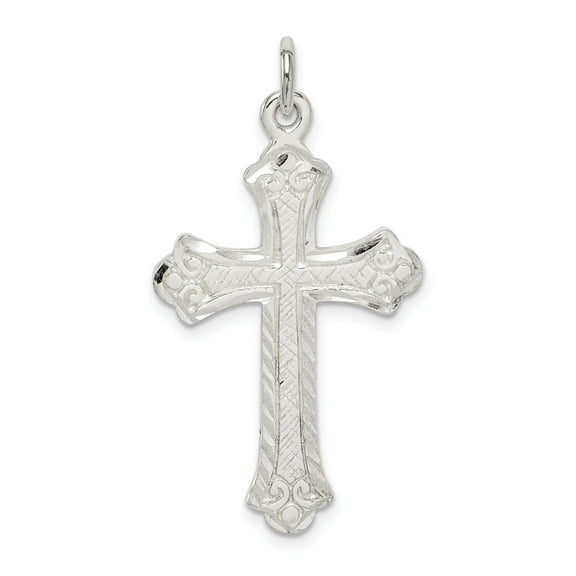 Sterling Silver Diamond Cut Cross Pendant