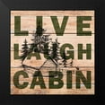 thumbnail image 2 of Kimberly, Allen 12x12 Black Modern Framed Museum Art Print Titled - Live Laugh Cabin, 2 of 5