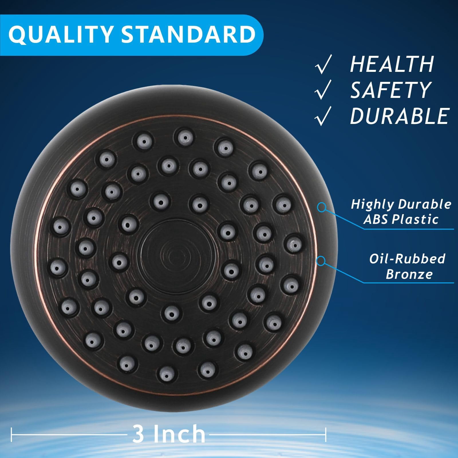 High Pressure Shower Head - Powerful Bathroom Pressure Boosting Showerhead - Perfect Universal Replacement for Rain Shower Heads