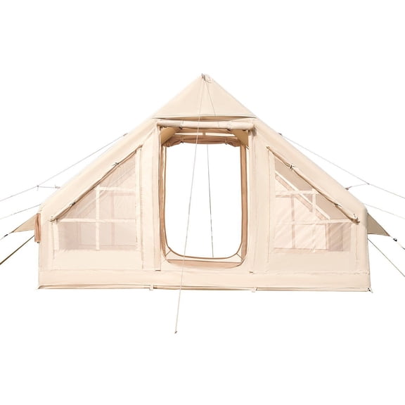 3-5 Person Inflatable Tent,Quick Setup.300D Oxford Weatherproof & Stove Jack for Glamping.