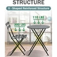 thumbnail image 2 of Outdoor Furniture Patio Set Bistro Table Set 3 piece Patio Set Steel Patio Bistro Set Small Patio Table And Chairs Folding Bistro Set For Lawn Balcony Backyard Yard Bistro Apartment Black, 2 of 7