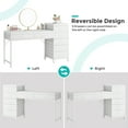 thumbnail image 5 of Condemo Vanity Desk with Reversible Drawer, 55 inch Makeup Vanity Table with 7 Drawers, Make Up Vanities for Women, Girls, All White (Without Mirror), 5 of 7