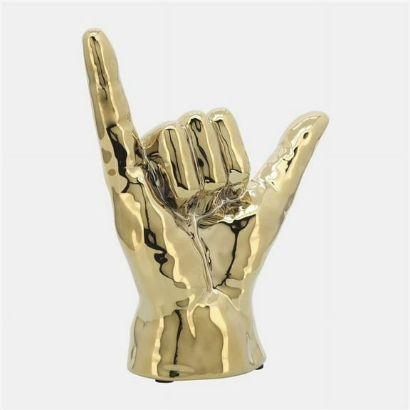 7 in. Ceramic Hang Loose Hand Accent, Gold