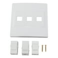thumbnail image 2 of Placa De Pared Jack, Placa De Pared Ethernet Cat 6 De 3 Puertos Duradera Ampliamente Utilizada Para CAT5 CAT5E, 2 of 7