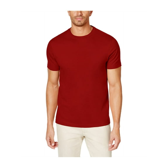 Club Room Mens Crew Neck Basic T-Shirt, Red, Small