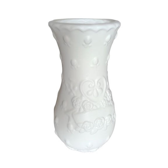 chaungfeng European Style Vase, 1.3L Rose Flat Mouth Glass Flower Vessel, for Table Centerpiece, Home Decor