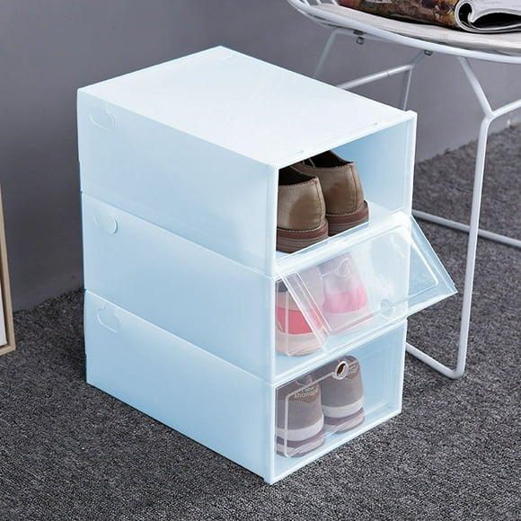Caja de almacenamiento de zapatos, caja de almacenamiento de zapatos apilable transparente gruesa para el hogar, organizador de caja de zapatos, diseño fácil de usar