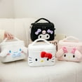 thumbnail image 2 of Sanrio Hello Kitty & Kuromi Large Capacity Travel Makeup Bag | Lightweight Zippered Tote Bag, Multifunctional Cosmetic Organizer, Cute Pink Cartoon Design with Bunny Ears and Star Patterns, 2 of 13
