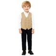 thumbnail image 2 of Boys Blazer Vest, Preppy Style Casual Waistcoat for Kids, Mid-Length Layering Vest for Autumn Winter School and Outdoor Activities, Boys Sleeveless Jacket, 2-14Y Khaki 120, 2 of 9