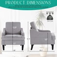 thumbnail image 7 of Modern Accent Chairs Set of 2 Upholstered Reading Chair for Bedroom with Side Pockets Comfy Living Room Chairs Living Room Armchair for Office, Apartment (Grey Towel), 7 of 7