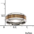thumbnail image 2 of Stainless Steel Polished Wood Inlay Enameled 8.00mm Ring, Available in Multiple Sizes, 2 of 6