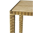 thumbnail image 4 of DecMode 37" x 28" Beige Marble Slim Rectangular Console Table with Hammered Gold Metal Legs, 1-Piece, 4 of 9