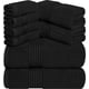 thumbnail image 1 of Juego de toallas Utopia Towels, 8 piezas, 100% algodón hilado en anillos, negro, 1 of 7