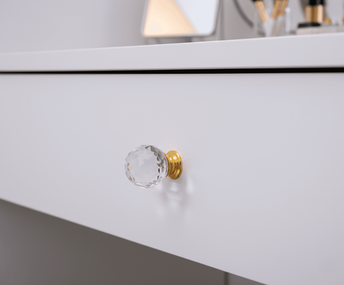 Boahaus Gold Crystal Ball Cabinet Knobs 1 inch Set of 10 Luxurious Drawer Pulls