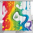 thumbnail image 1 of Vibrant Abstract Face Shower Curtain - Colorful Dripping Design, 1 of 4