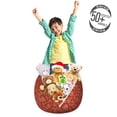 thumbnail image 3 of Honeycomb Storage Toy Bag Chair, Pots of Honey Bees and Flowers Pattern in Vintage Style Illustration Outline, Stuffed Animal Organizer Washable Bag, Small Size, Rust and White, by Ambesonne, 3 of 3