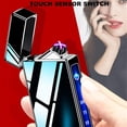 thumbnail image 4 of Dual Arc Plasma Lighter Windproof USB Rechargeable Flameless Lighter with LED Battery Indicator and Touch Sensor Switch (ICE Black), 4 of 8