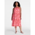 thumbnail image 2 of Time and Tru Women's Braided Neck Midi Dress, Sizes XS-XXXL, 2 of 5